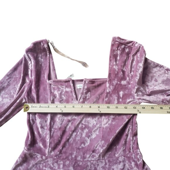 Aeropostale Solid V Wire Velvet Fit & Flare Dress Size M Velvet Pastel Goth - Picture 8 of 9